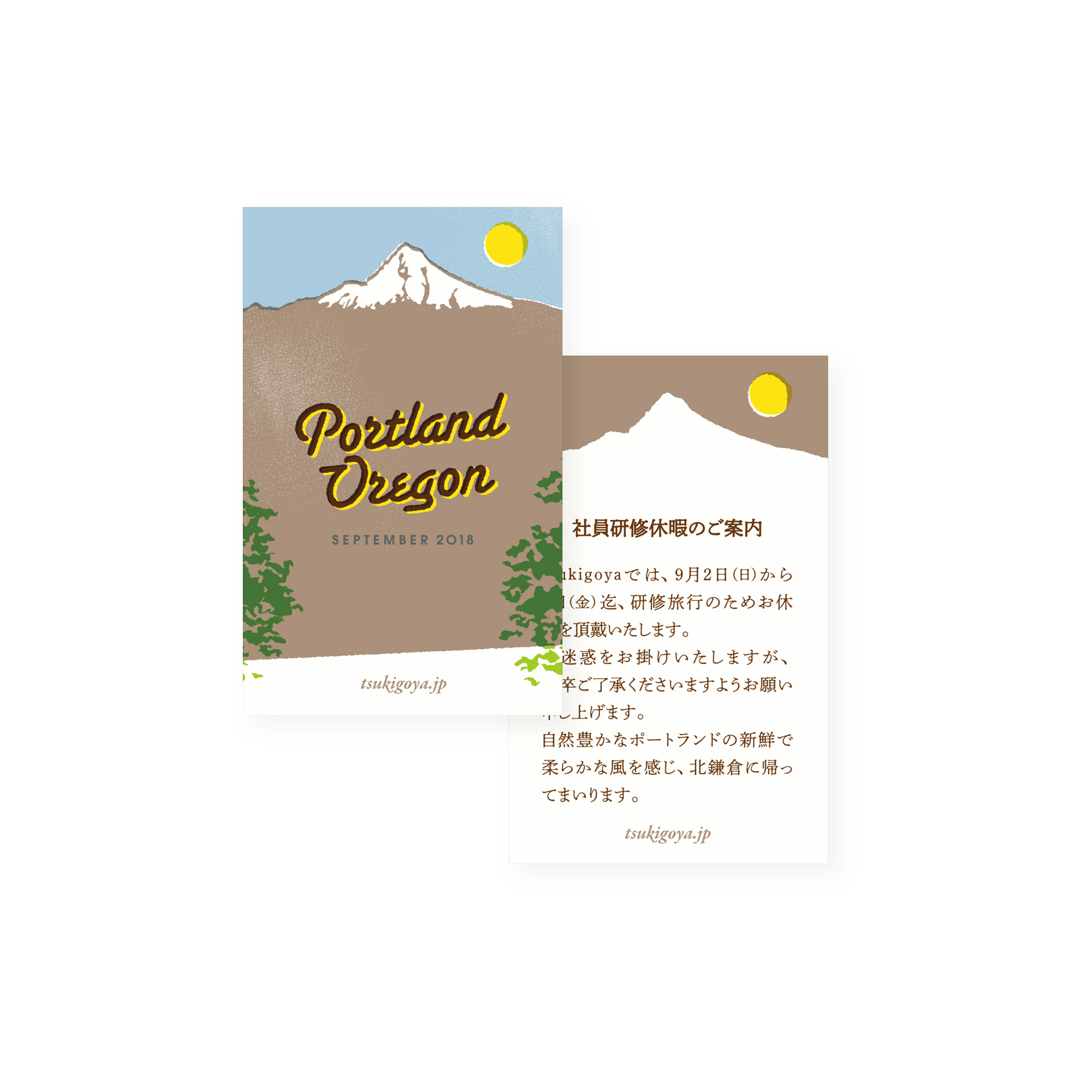 tsukigoya｜Go to PORTLAND｜カードデザイン